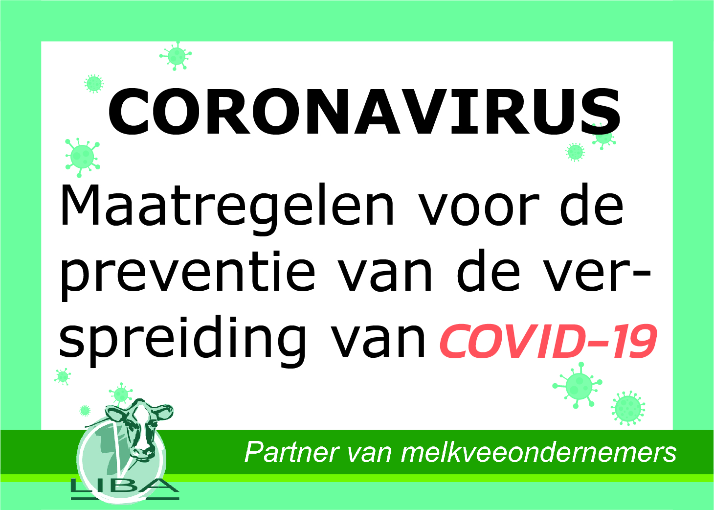 Maatregelen voor de preventie van de verspreiding van het Coronavirus | Liba Advisering